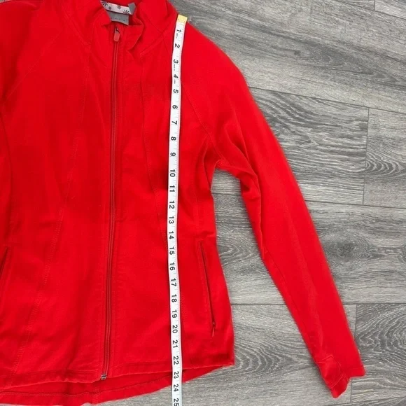 Athleta Full Zip Jacket Women’s Size Small Red Orange Stretch Performance - Picture 10 of 11